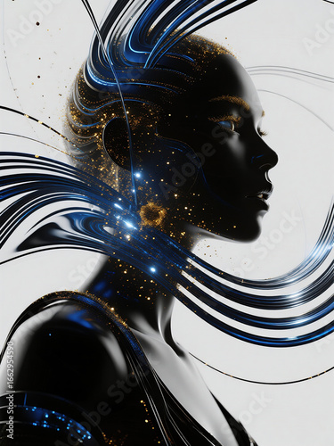 Dark style 3D portrait