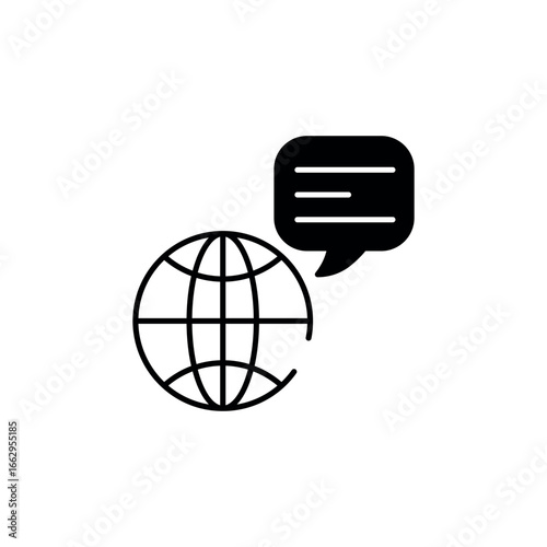 Global Survey icon design with white background stock illustration