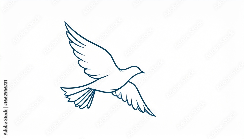 Obraz premium Clean & Simple Flying Bird Graphic