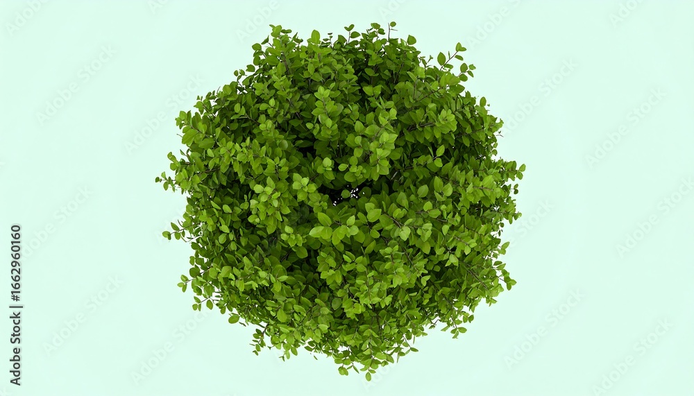 Fototapeta premium Top-down view of a spherical green bush