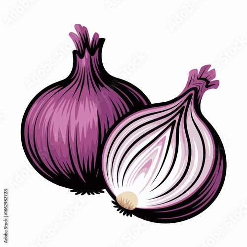 red onion isolated on white