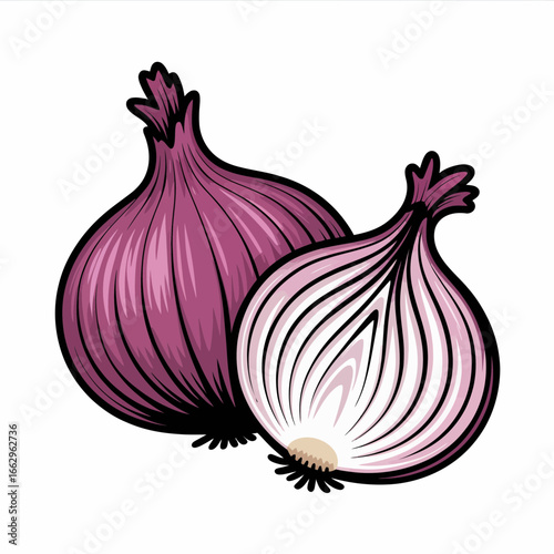 Wallpaper Mural red onion isolated on white background Torontodigital.ca