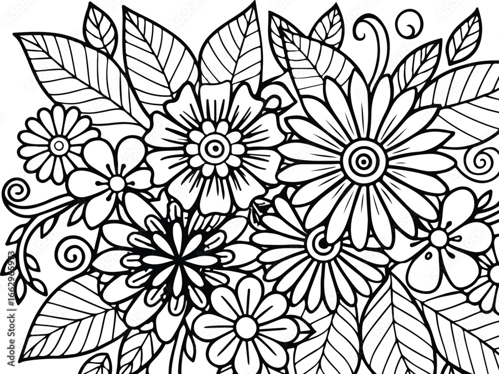 custom made wallpaper toronto digitalIntricate flower coloring 