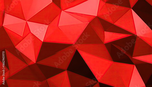 Red Low Poly Geometric Triangular Abstract Background
