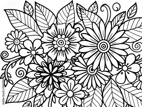 Wallpaper Mural Intricate flower coloring  Torontodigital.ca