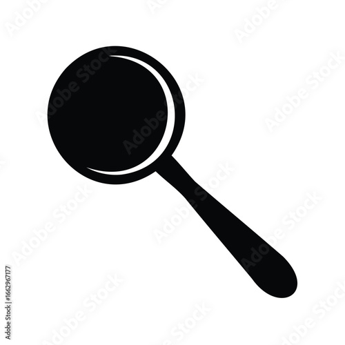 A simple black and white illustration of a magnifying glass tool