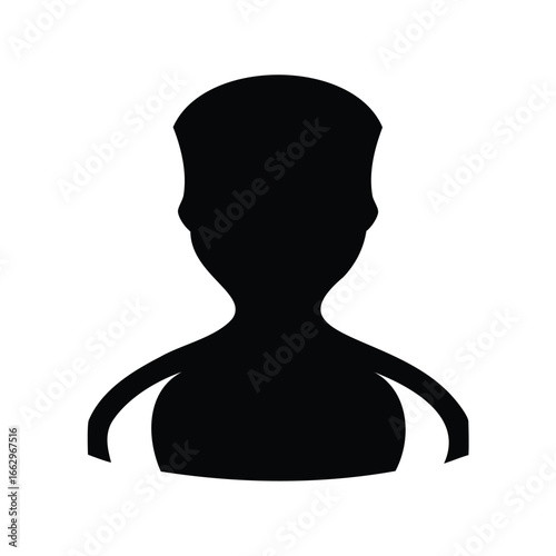 Silhouette of person upper body with white background representing anonymous profile