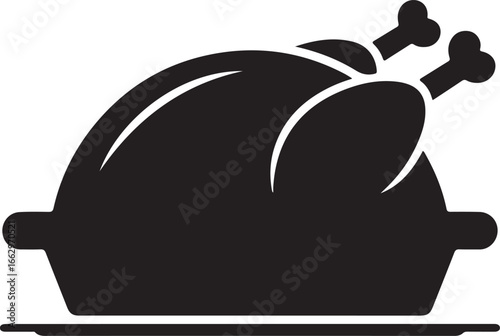 Silhouette of Roasted Turkey Thanksgiving Dinner Celebration Food