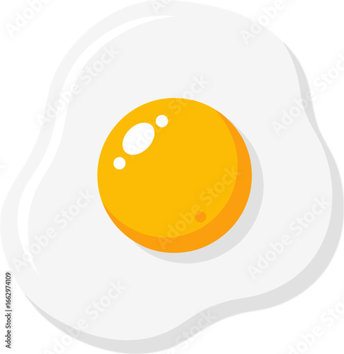 Sunny Side Up Egg Illustration for Breakfast and Food Concepts, Vector Illustration icon