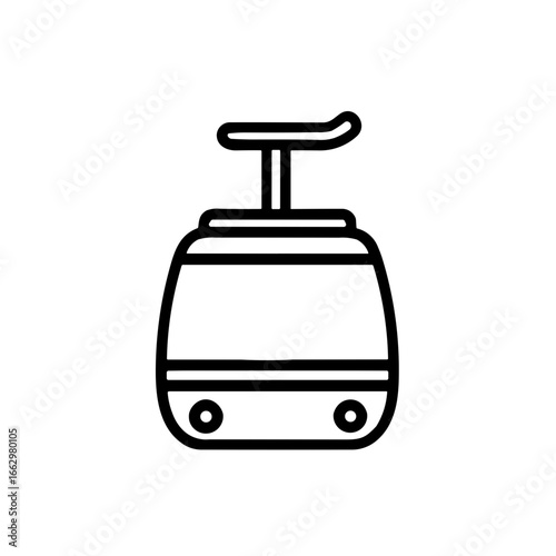 Simple mountain gondola Cable Car Icon