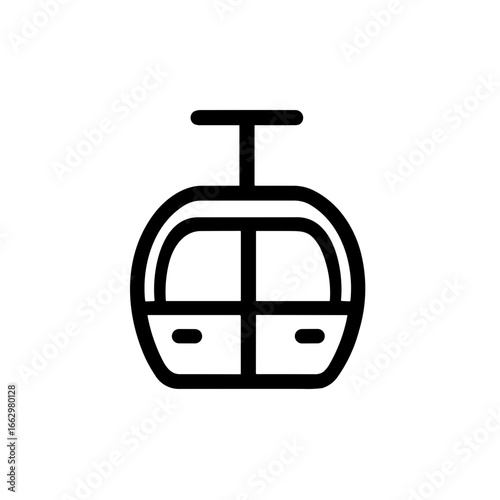 Simple mountain gondola Cable Car Icon