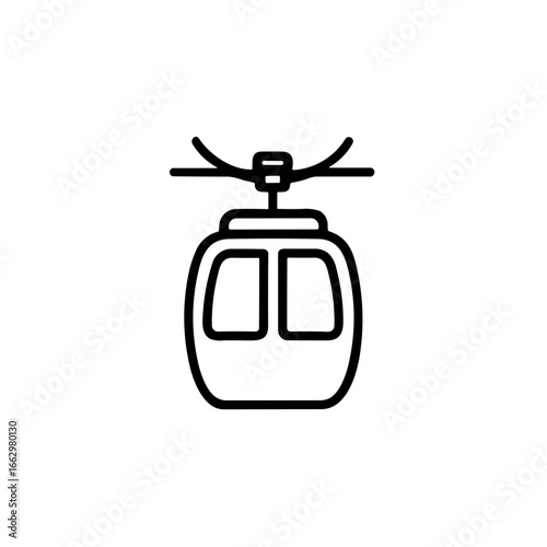 Simple mountain gondola Cable Car Icon