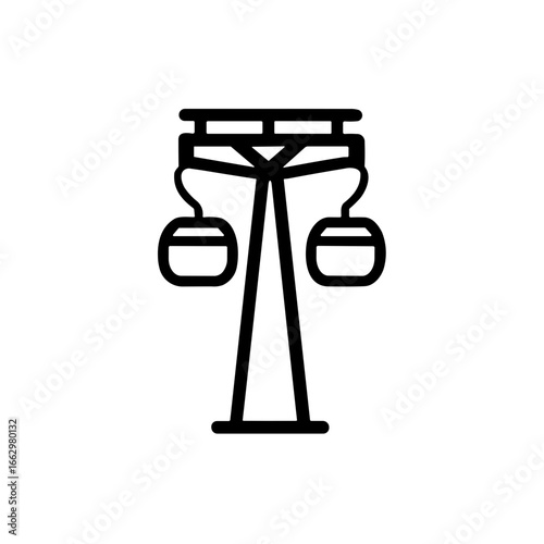 Simple mountain gondola Cable Car Icon