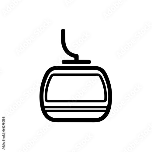 Simple mountain gondola Cable Car Icon