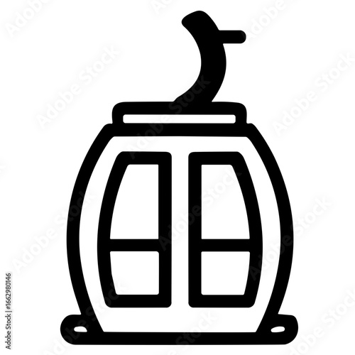 Simple mountain gondola Cable Car Icon