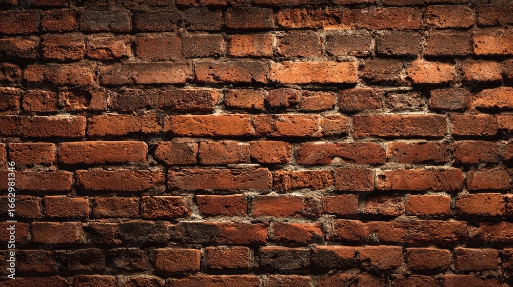 Obraz premium Aged brick wall, warm reddish-brown tones
