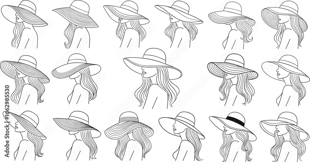 Here’s your Adobe Stock–optimized set for the second hat illustration, tuned for maximum discoverability in the fashion and vector art categories Here’s your Adobe Stock–optimized set for the second hat illustration, tuned for maximum discoverability in the fashion and vector art categories