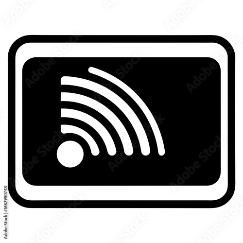 wi fi icon on square internet button