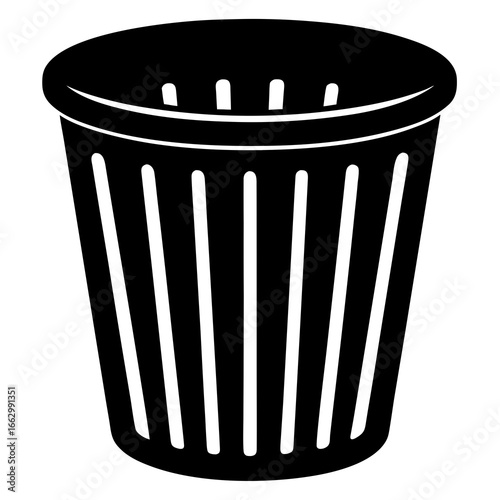 black trash can