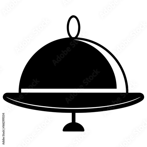 restaurant cloche on white background