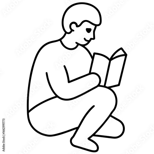 man reading a book