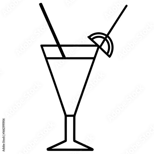 cocktail with ice and straw