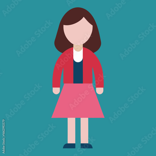 girl in red dress