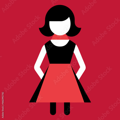 woman in red dress