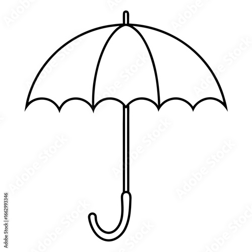 black umbrella isolated on white