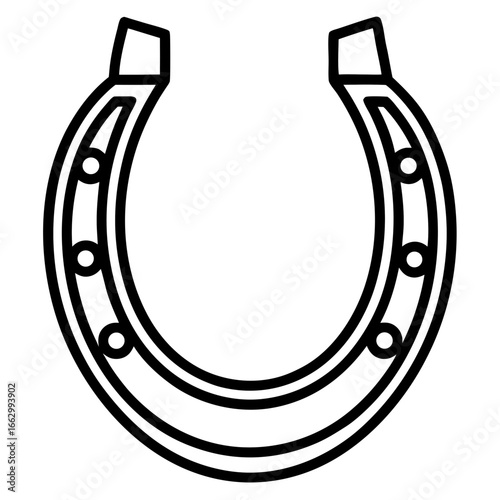lucky horseshoe on black background