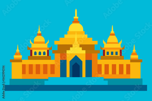 vector illustration of a church in the morning