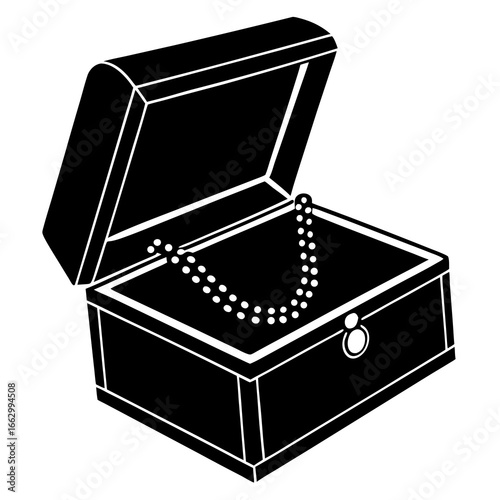 silver jewelry box with jewelry