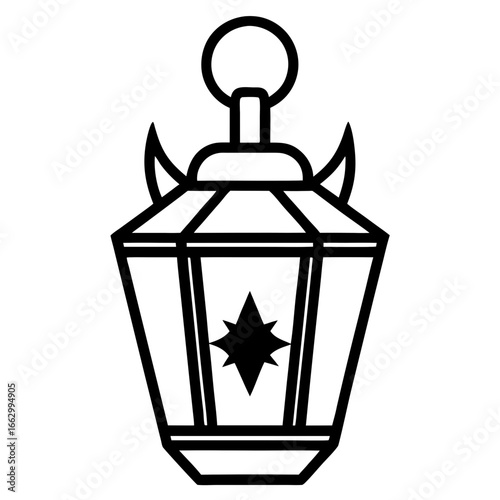 black lantern isolated on white