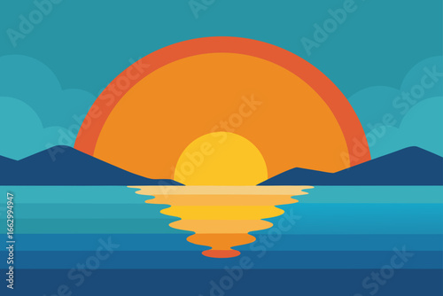 sunset on the sea