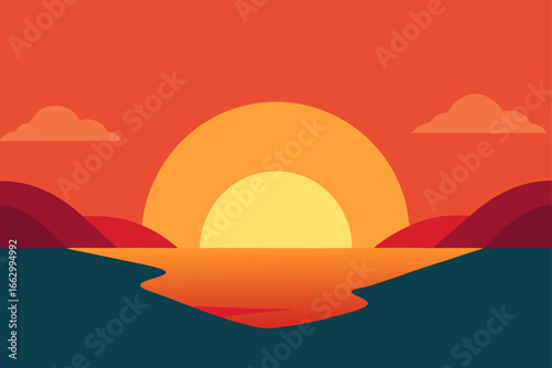 sunset in the mountains