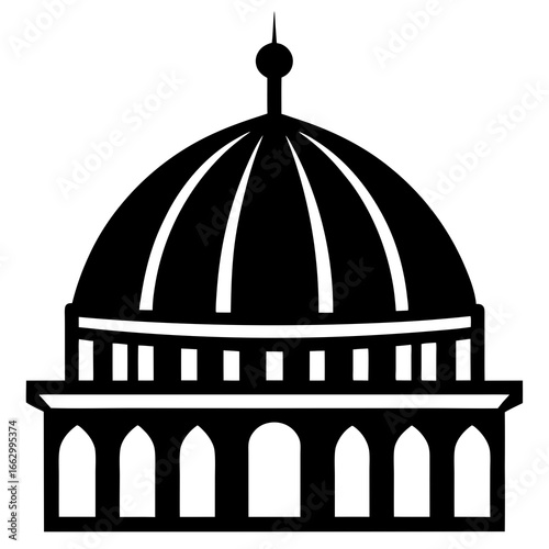 vector illustration of a mosque in white background