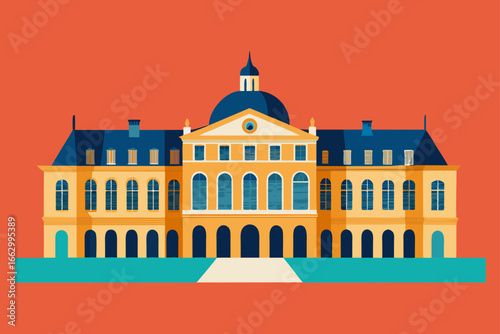 vector illustration of old town