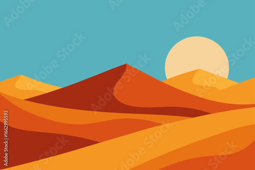 vector illustration of a desert landscape