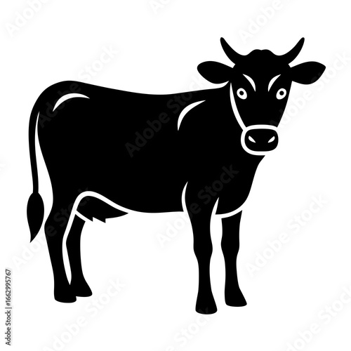 silhouette of a cow