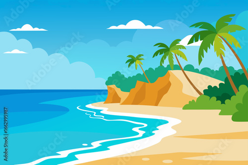 tropical island with palm trees