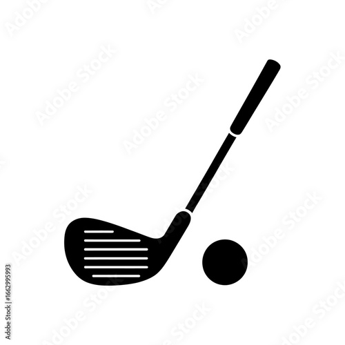Minimalist Golf Club and Ball Illustration for Sporting Goods and Recreational Activities a Classic Design for Golf Enthusiasts