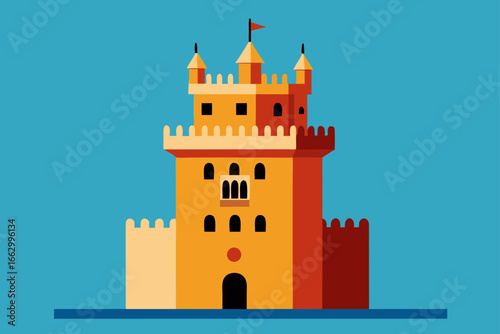 vector illustration of castle tower