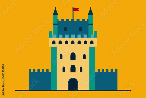 vector illustration of castle tower