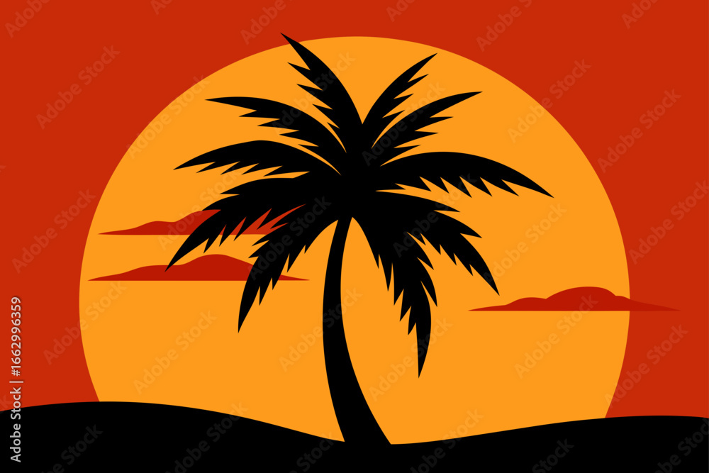 Fototapeta premium silhouette of palm trees