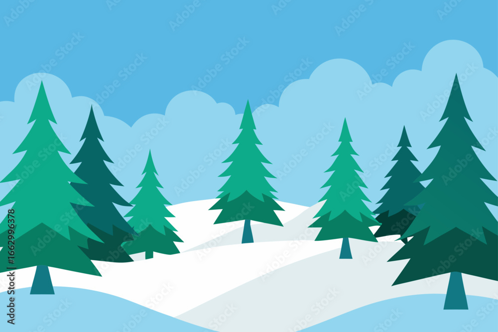 Fototapeta premium winter landscape with trees