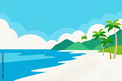 tropical island with palm trees