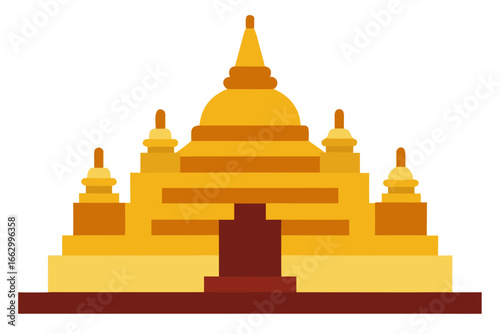 golden pagoda in buddhist temple