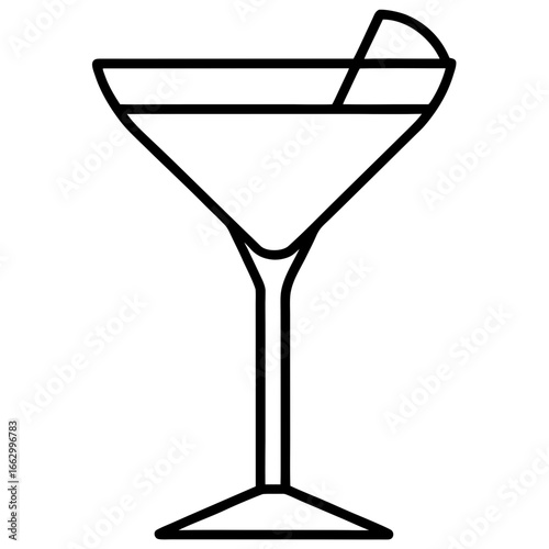 martini glass with ice