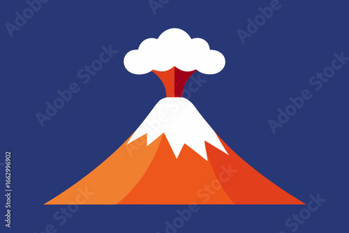 volcano eruption with clouds