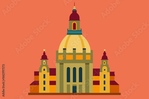 vector illustration of a church in moscow